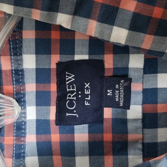 J crew factory plaid button down shirt, collar, slim fit, flex, Men size medium - Picture 4 of 6